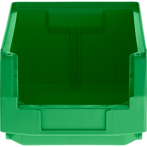Bac à bec en plastique vert sur fond neutre.