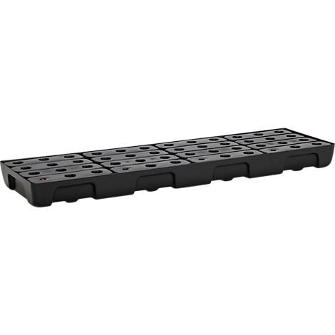 Un appareil rectangulaire noir avec de multiples ouvertures.