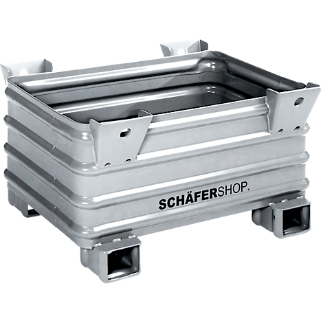Conteneur métallique avec l'inscription SCHÄFERSHOP.