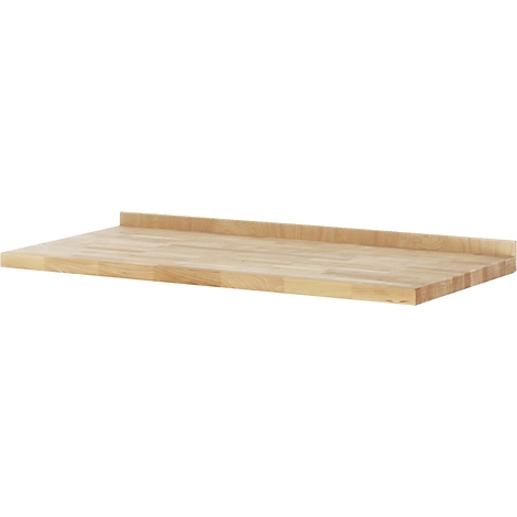 Planche en bois avec veinage clair et panneau arrière légèrement surélevé.