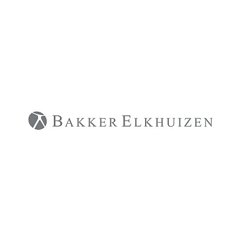 Firmenlogo von Bakker Elkhuizen mit einem stilisierten Personensymbol in einem Kreis.