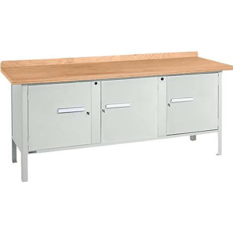Banco de trabajo tipo caja Schäfer Shop Select PW 200-3, tablero multiplex de haya, hasta 750 kg, An 2000 x Pr 700 x Al 840 mm, gris claro