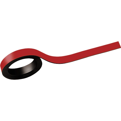 Bande magnétique adhésive - 10 mm x 10 m - rouge - 2 rouleaux - notre marque Schäfer Shop Select