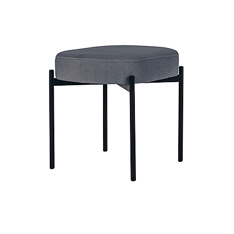 Grijze gevoerde kruk met zwarte, slanke poten.