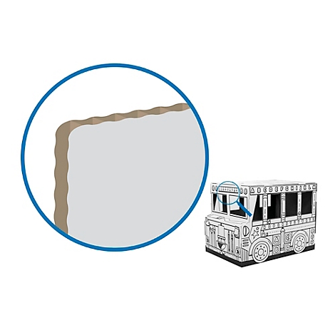 Een speelgoed schoolbus, naast een vergrootglas met een gedetailleerd beeld van de randen.