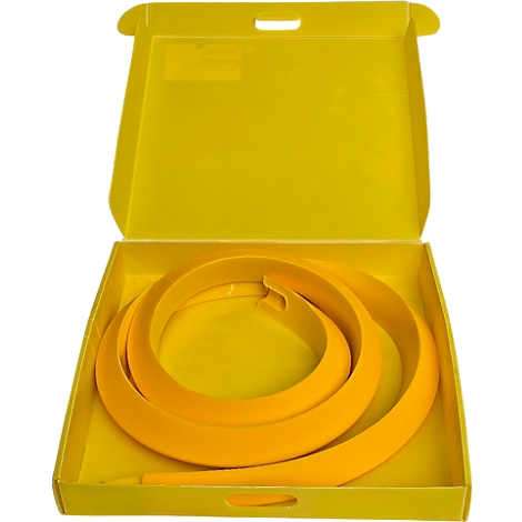 Yellow band inside a yellow box. Top half of the box is open.