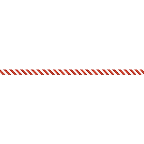 Red and white diagonal stripes on a surface.