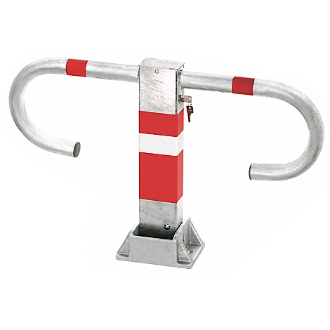 Barrière de parking rabattable RS PRO en Acier Rouge, Argent, larg