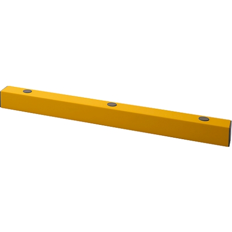 Niveau jaune avec trois boutons gris.