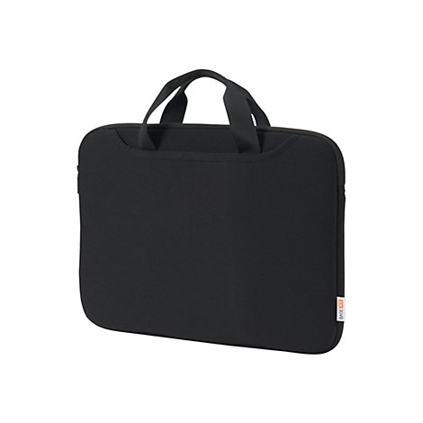 Schwarze Laptoptasche mit Tragegriff. Auf der Seite ist ein BASE XX Logo zu sehen.