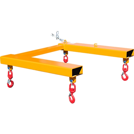 Bauer Big Bag Traverse TBB-W, for forklift, L 900 x W 945 x H 365 mm, up to 1250 kg, steel, yellow-orange