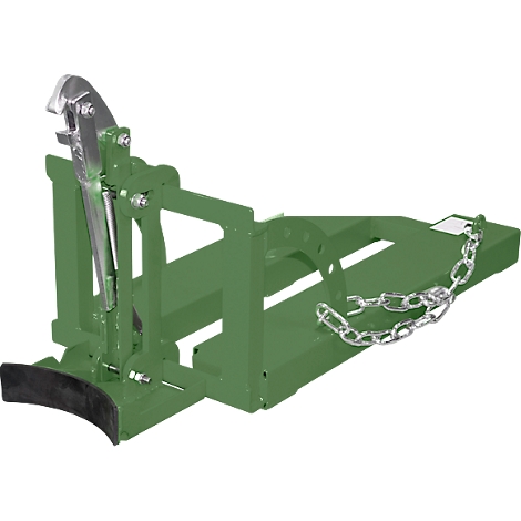 Green drum lifter with chain and metal parts. A black element is at the bottom.