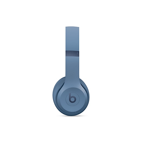 Blaue KopfhÃ¶rer, Seitenansicht, mit Beats-Logo.