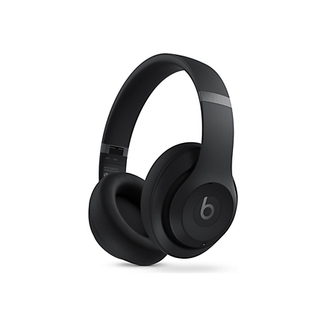 Schwarzer Over-Ear-Kopfhörer, Beats Studio Pro. Das „b“-Logo ist deutlich sichtbar.