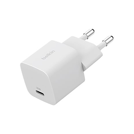 Chargeur Belkin blanc avec port USB-C, 20W.