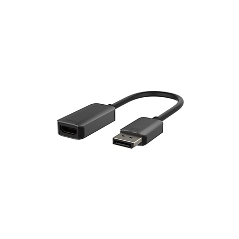 Un câble HDMI vers USB noir posé sur un fond blanc.