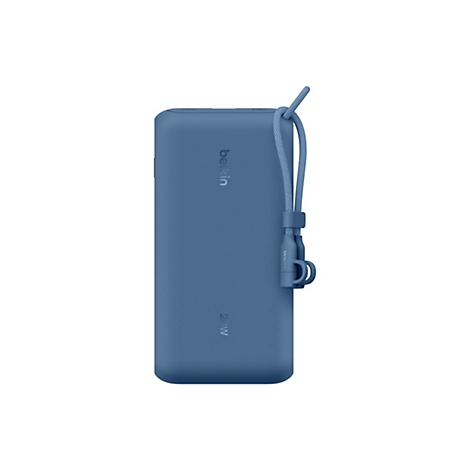 Blauer Belkin Powerbank mit Trageschlaufe, 20W.