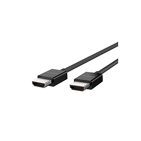 Zwei schwarze HDMI-Kabel mit Steckern; Schriftzug 'HDMI' ist sichtbar.