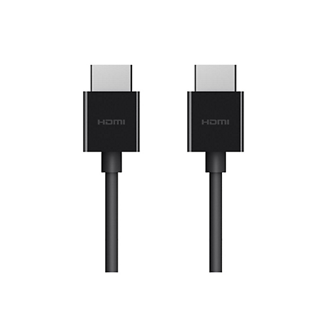Zwei schwarze HDMI-Kabel mit grauen Steckern, vor weißem Hintergrund.