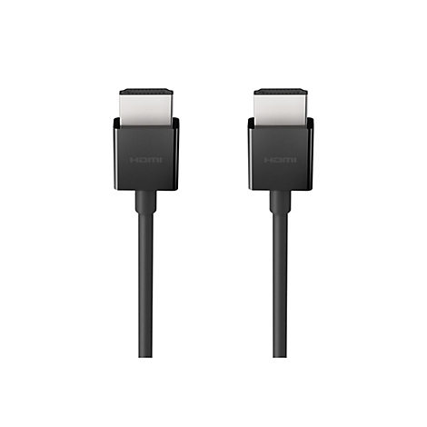 Zwei schwarze HDMI-Kabel mit dem Schriftzug HDMI, vor weißem Hintergrund.