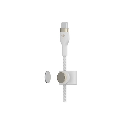 Weißes USB-C-Kabel mit magnetischer Halterung.
