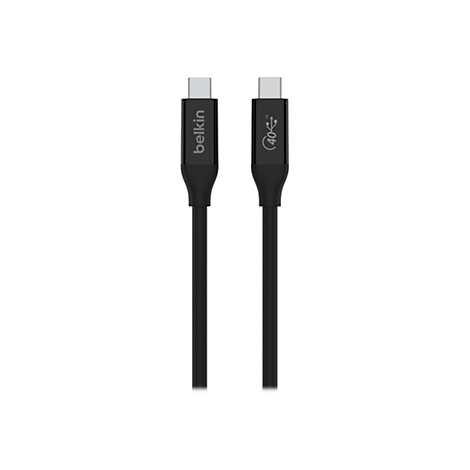 Zwei schwarze USB-C-Kabel nebeneinander. Links Belkin, rechts 40 Gbps.