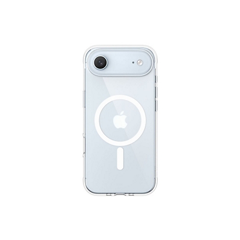 Coque de téléphone transparente avec appareil photo et logo Apple.