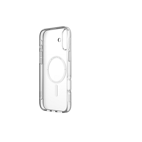 Transparente Handyhülle mit MagSafe-Funktion, der Schriftzug "Be Ready For Today" und "designed by Belkin"