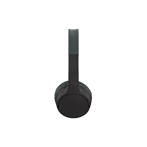 Casque gris foncé de face, sur fond blanc. Logo Belkin.