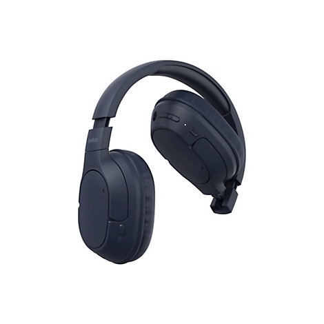 Casque circum-auriculaire bleu foncé, marque Belkin, sur fond blanc.