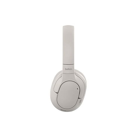 Casque Belkin gris clair. L'arceau est étendu.
