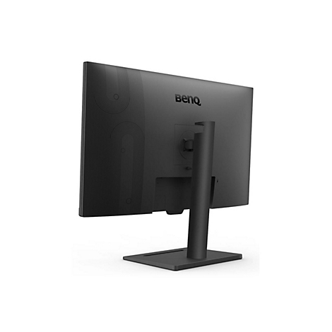Moniteur noir de dos, fabricant BenQ. Le pied et le dos sont structurés.