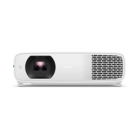Projecteur blanc avec objectif et fentes d'aération. Le logo BenQ est visible.