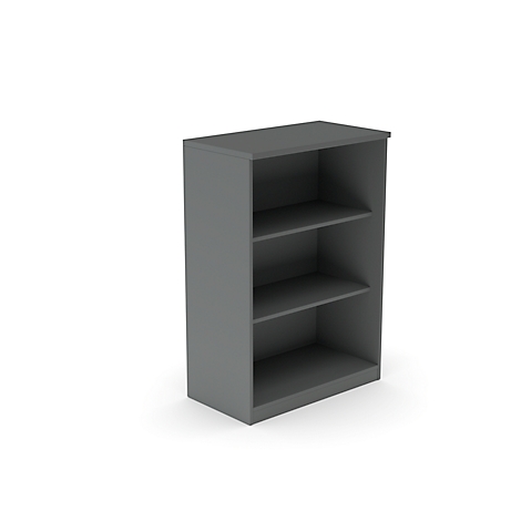 Bibliothèque étagères NEVADA, panneau de particules, 3 HC, l. 800 x P 445 x H 1160 mm, gris foncé