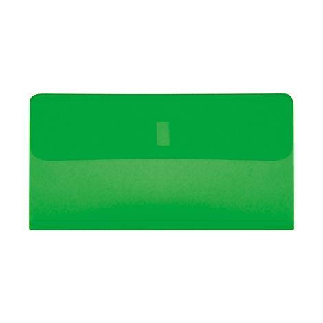 Green document folder with closure. Rectangular with rounded corners on a white background.