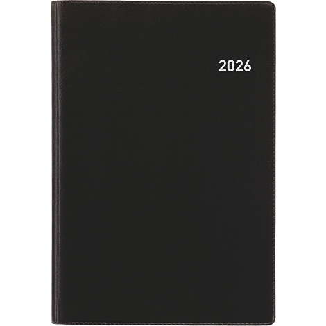 Schwarzes Notizbuch mit der weissen Jahreszahl 2026.