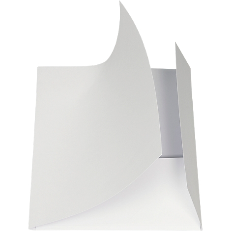 Weisse Dokumentenmappe, ein Blatt leicht nach oben gefaltet.