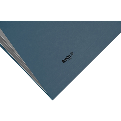 Blaues Dokument mit "Biella" Logo.