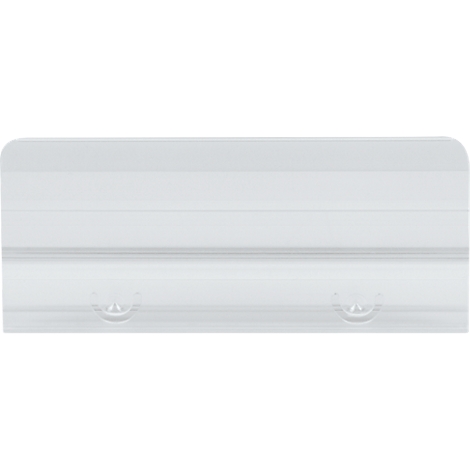 White rectangular element with rounded corners, two circular indentations.