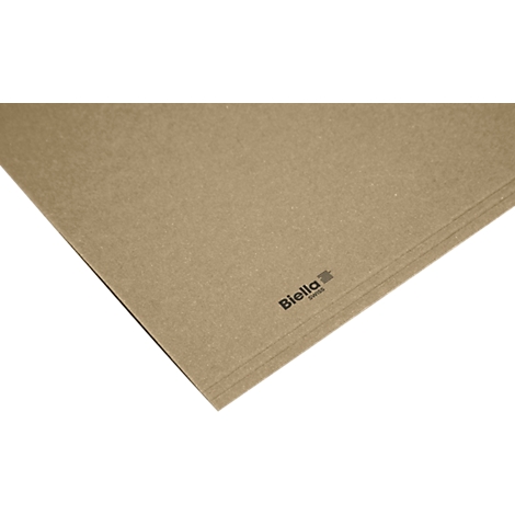 Blatt Papier, beigefarben, mit Logo 'Biella'