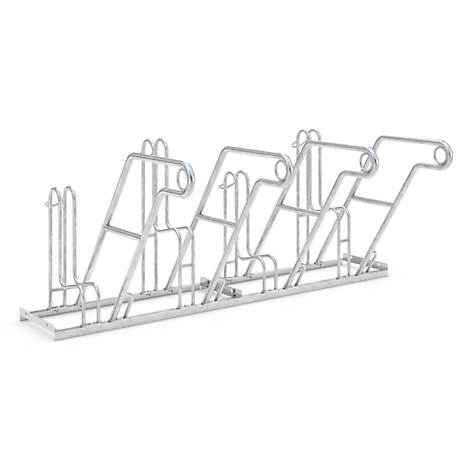 Metal bike rack, in which several bikes can be parked.