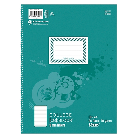 Bloc-notes à spirale, fond turquoise et champ d'adresse blanc.