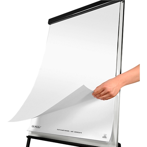 Bloc de rotafolio Herlitz, en blanco, con 6 agujeros, perforado, 650 mm de ancho x 980 mm de alto, papel blanco, 5 unidades de 20 hojas cada una