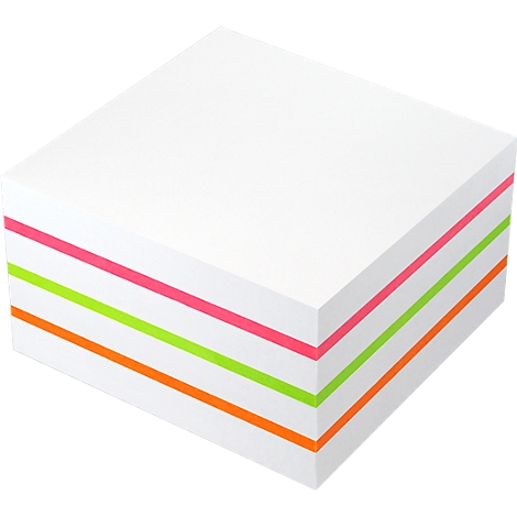 Bloc-notes autocollant, L 75 x l 75 mm, 450 feuilles, mélange de couleurs, autocollant
