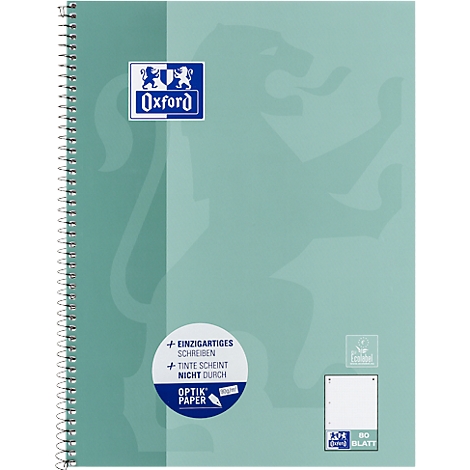 Bloc-notes OXFORD School DIN A4+, 80 pages, quadrillé, menthe