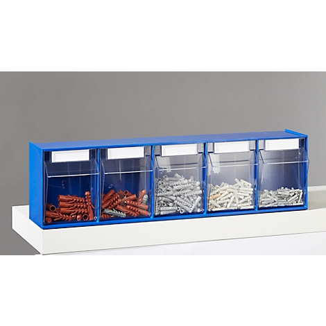 Bloc rangement avec 16 tiroirs en plastique transparent