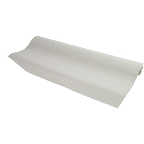 Papier blanc roulé, légèrement ondulé. L'angle de vue est oblique, vu d'en haut.