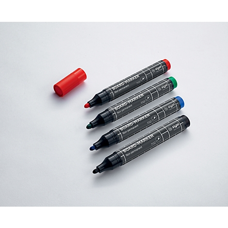 Board-Marker Sigel, 4er Set, Rundspitze: 2-3 mm, leicht abwischbar, farbsortiert