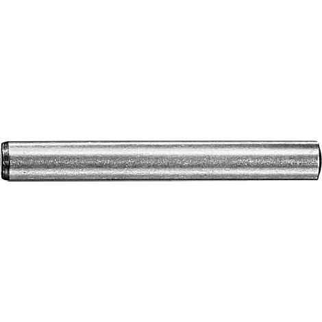 Cilindrische metalen pen. De uiteinden zijn donkerder en afgerond.
