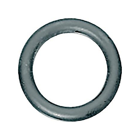 Grijze, cirkelvormige metalen ring.